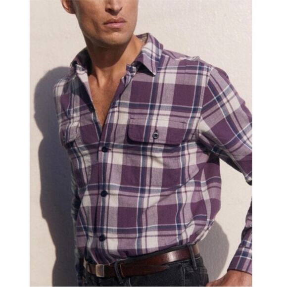 AYR The Captain Shirt Madras Purple Rain Button up Front Pockets Plaid size XS - Picture 1 of 6